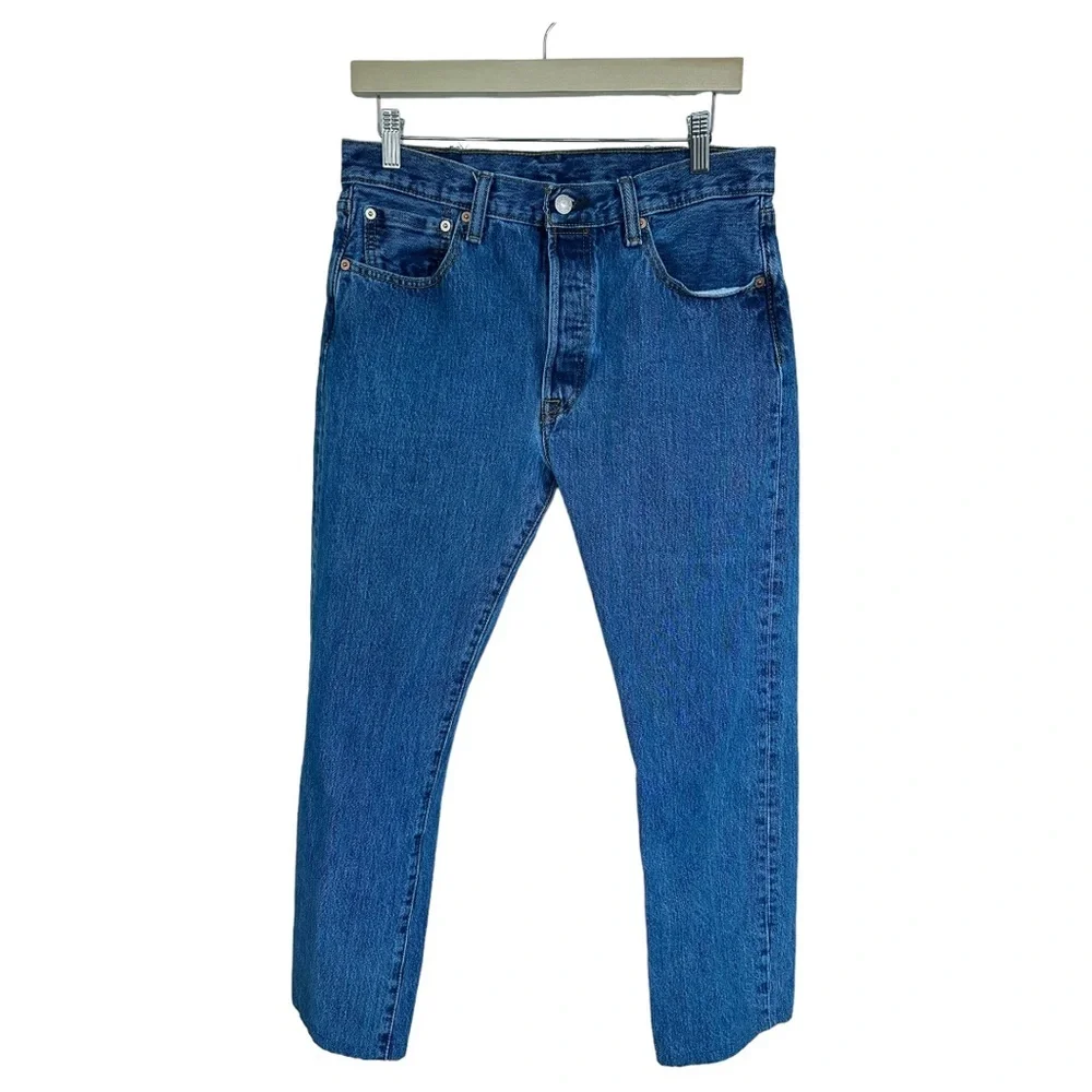 Levi's 501 Button Fly Straight Jeans Hemmed Waist 31